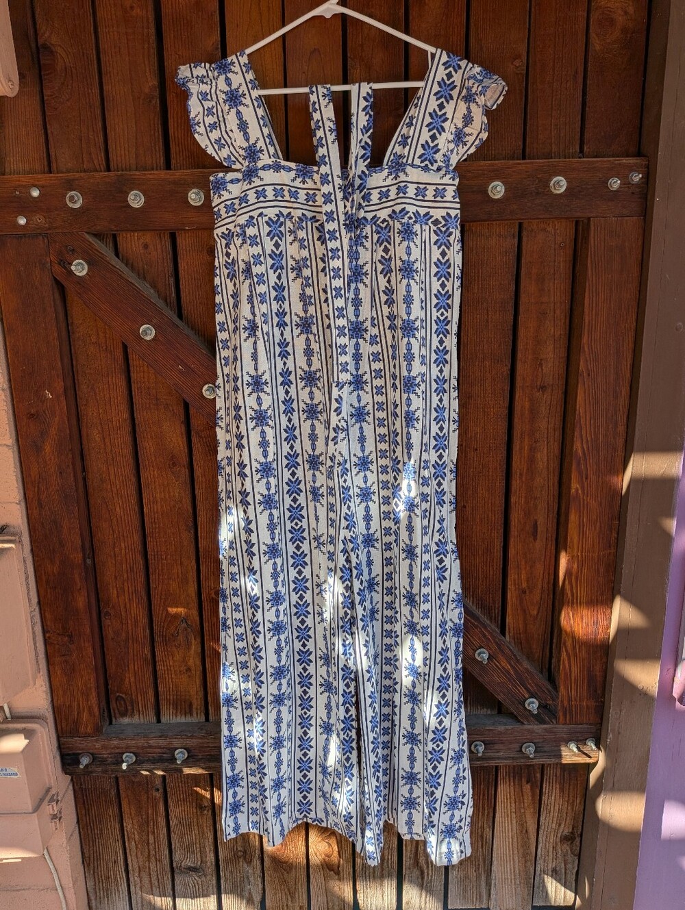 Blue and White Jump Suit